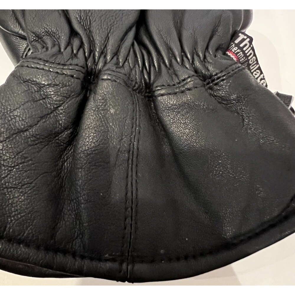 Thinsulate Black Leather Insulated Mens Thermal Lining Motorcycle Gloves Size XL - Picture 10 of 16